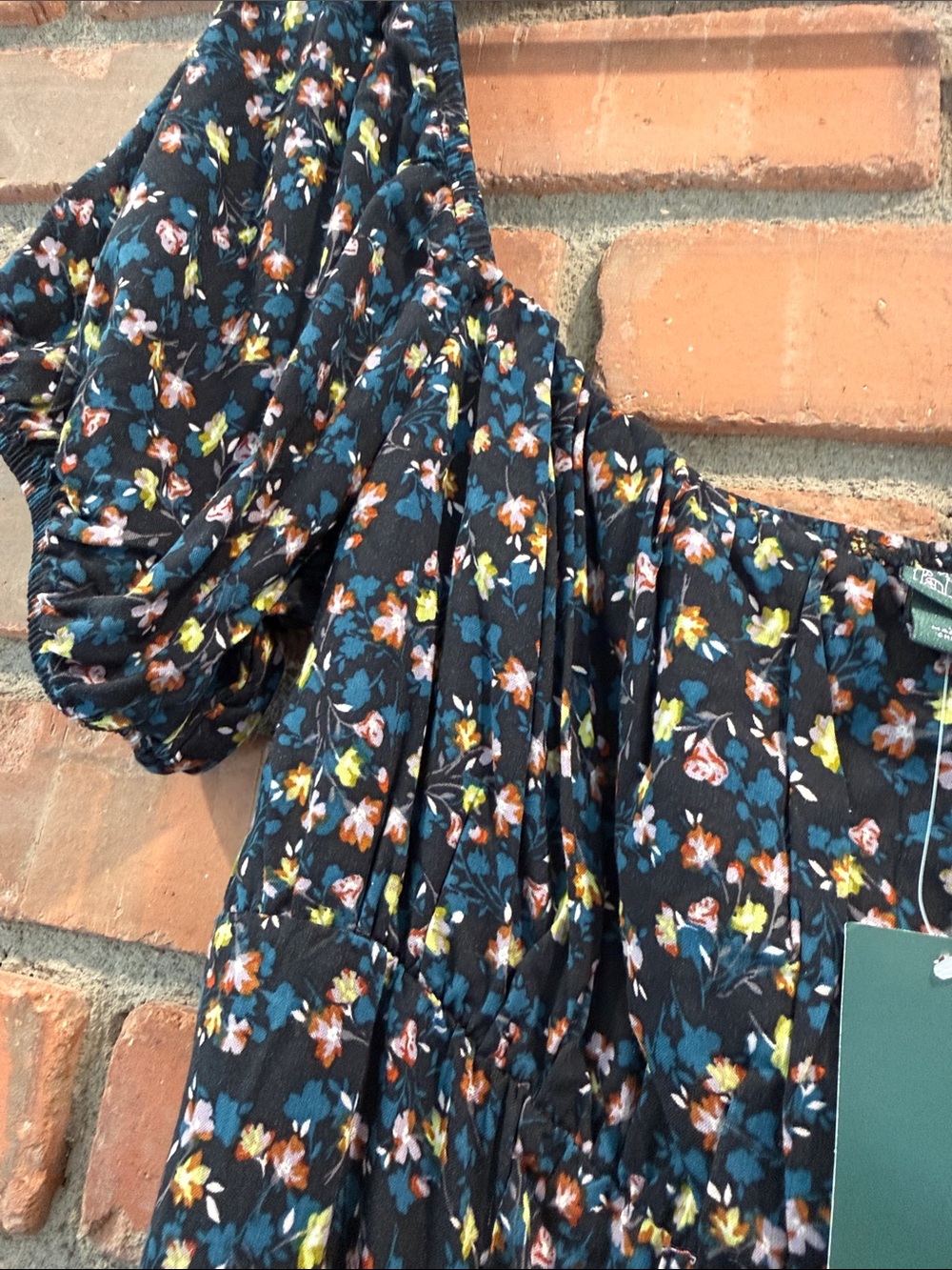 wild fable Black Floral Puff Sleeve Mini Dress - Picture 4 of 6